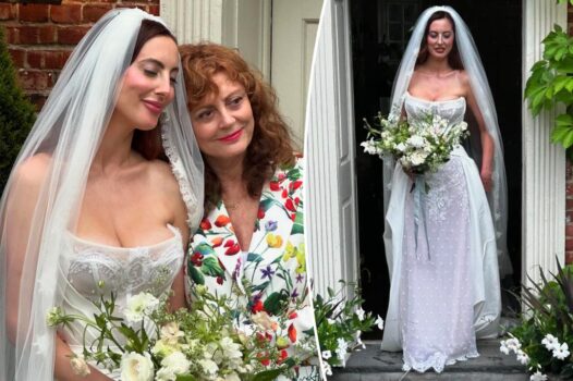 Susan Sarandon's daughter fires back at critics 'scandalized' by her wedding dress cleavage