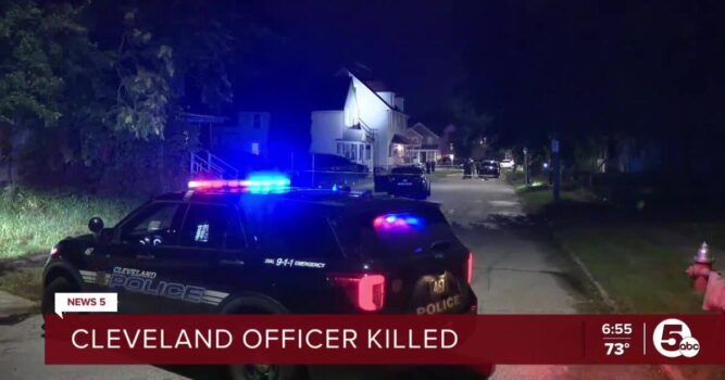 Cleveland police officer shot and killed overnight